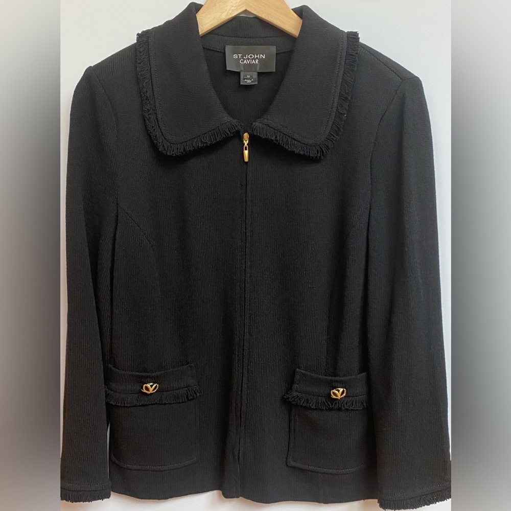 St.John Zip Knit Jacket 12